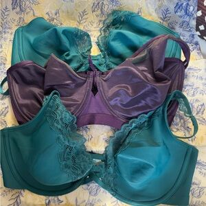 Soma Teal and Purple Lace Bra Set